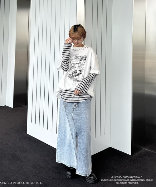 Ameri（アメリ） tシャツ Sex Pistols DAMAGE OVERSIZE TEE レディース