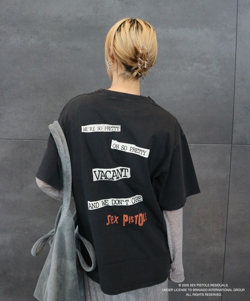 Ameri（アメリ） tシャツ Sex Pistols DAMAGE OVERSIZE TEE レディース