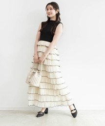 RANDA（ランダ） ワンピース ティアードフリルドッキングワンピース