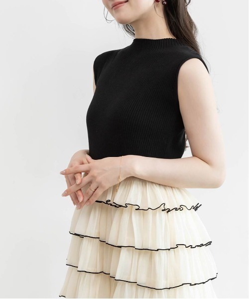 RANDA（ランダ） ワンピース ティアードフリルドッキングワンピース