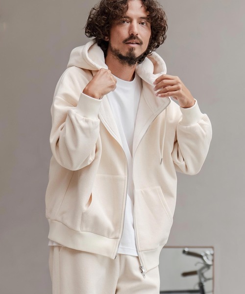 「CAMBIO」 ジップアップパーカー M ミックスグレー メンズの画像