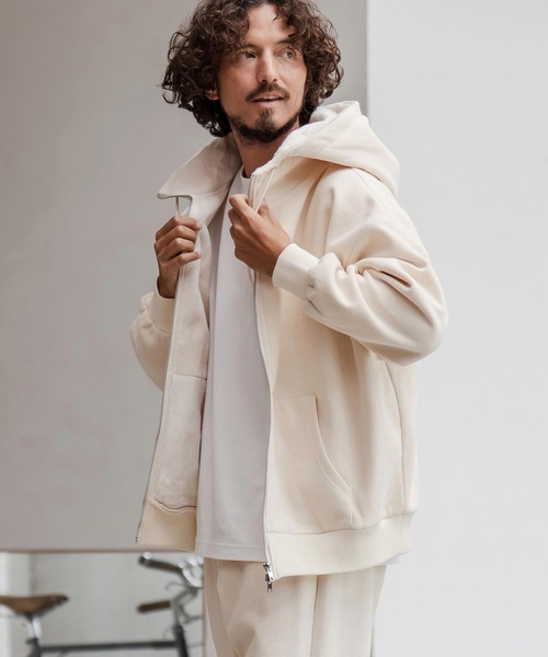 「CAMBIO」 ジップアップパーカー M ミックスグレー メンズの画像
