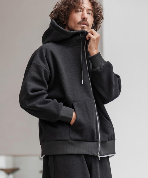 「CAMBIO」 ジップアップパーカー M ミックスグレー メンズの画像