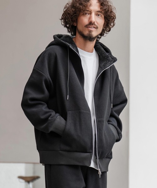 「CAMBIO」 ジップアップパーカー M ミックスグレー メンズの画像