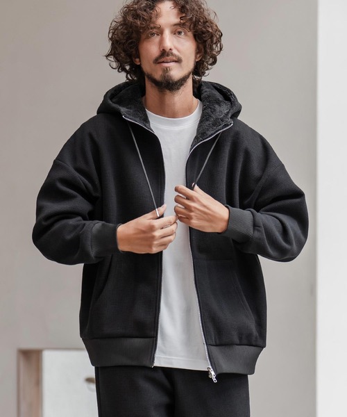 「CAMBIO」 ジップアップパーカー M ミックスグレー メンズの画像