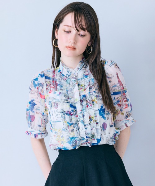 ワンピース パリプリントワンピースの画像