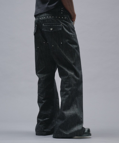 ANDER HUNK ジーンズ Studs Design Rigid Flare Denim / スタッズ