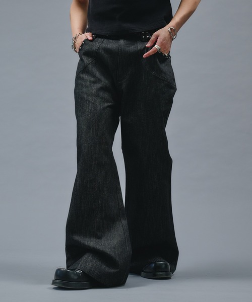 ANDER HUNK ジーンズ Studs Design Rigid Flare Denim / スタッズ