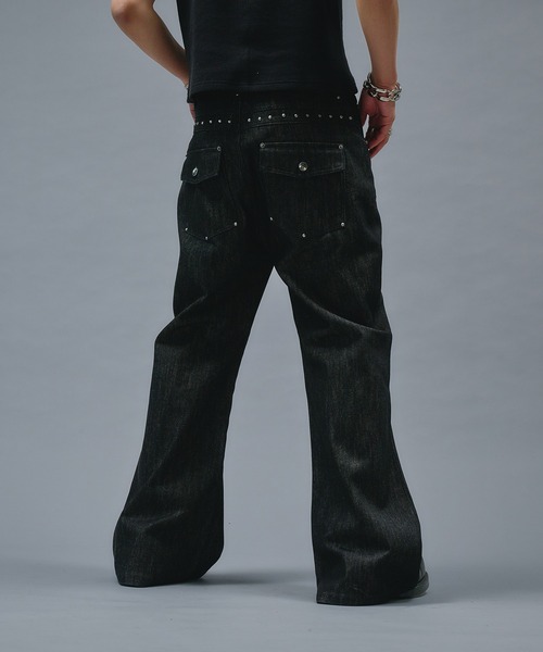 ANDER HUNK ジーンズ Studs Design Rigid Flare Denim / スタッズ