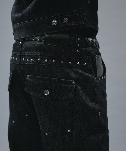 ANDER HUNK ジーンズ Studs Design Rigid Flare Denim / スタッズ