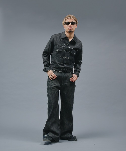 【期間限定値引き】【ANDER HUNK】デザインリジッドデニムジャケット ANDER HUNK デニムジャケット gジャン Studs Design Rigid Denim