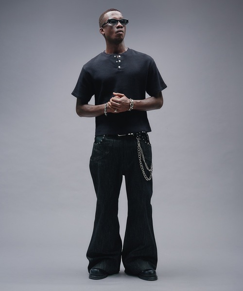 ANDER HUNK ジーンズ Studs Design Rigid Flare Denim / スタッズ