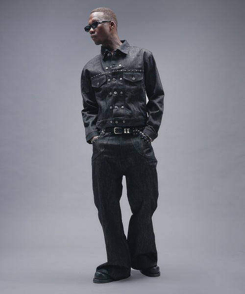 ANDER HUNK ジーンズ Studs Design Rigid Flare Denim / スタッズ