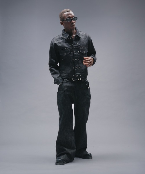 ANDER HUNK ジーンズ Studs Design Rigid Flare Denim / スタッズ