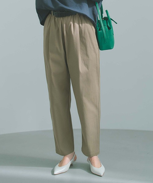 LOISIR パンツ ダブルクロスアジャスター付きパンツ レディース