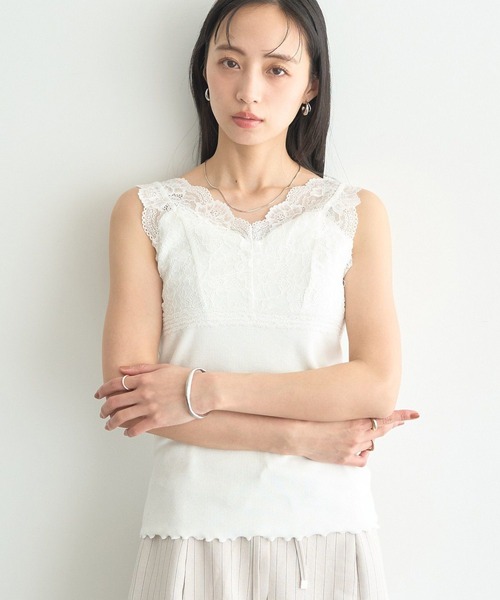 PETIT BATEAU（プチバトー） ボーダー柄ノースリーブトップス M ブルー