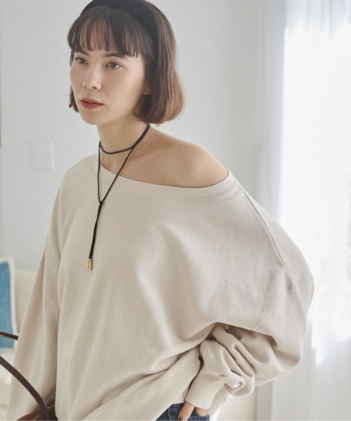 「ANGIE」 スウェットカットソー FREE ベージュ レディース_画像7