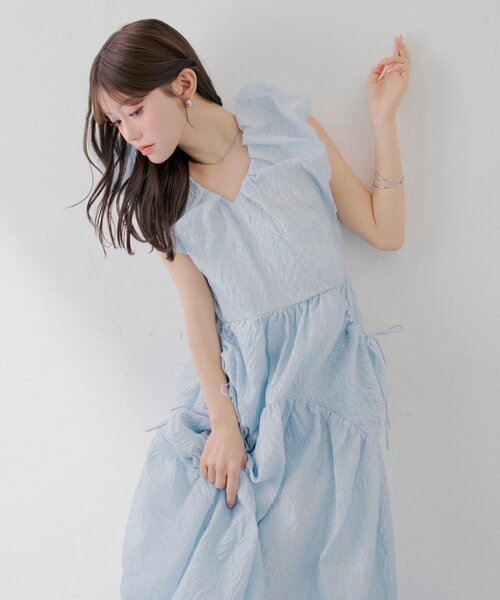 Chico（チコ） ワンピース 「SALON by Chico」パフスリーブバルーン