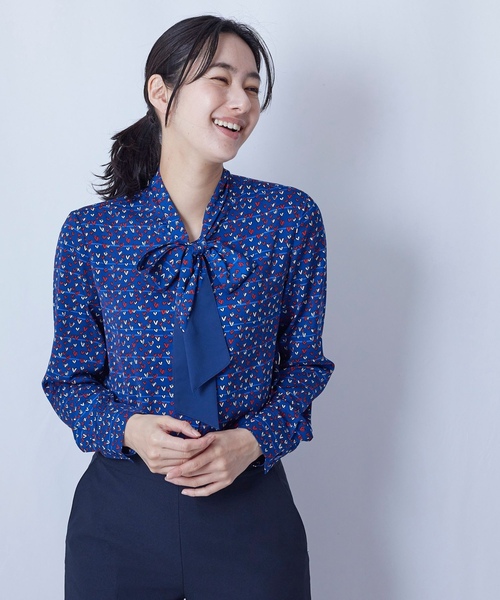 「NARACAMICIE」 長袖ブラウス L ブルー レディース_画像3