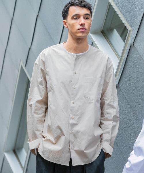 「THOMAS MASON」 長袖シャツ「URBAN RESEARCHコラボ」 LARGE ベージュ メンズ_画像2
