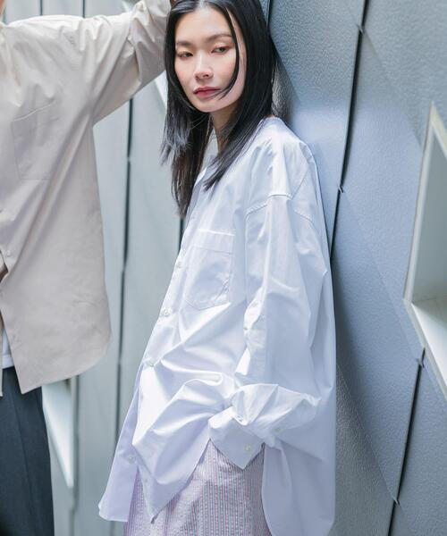 「THOMAS MASON」 長袖シャツ「URBAN RESEARCHコラボ」 LARGE ベージュ メンズ_画像9
