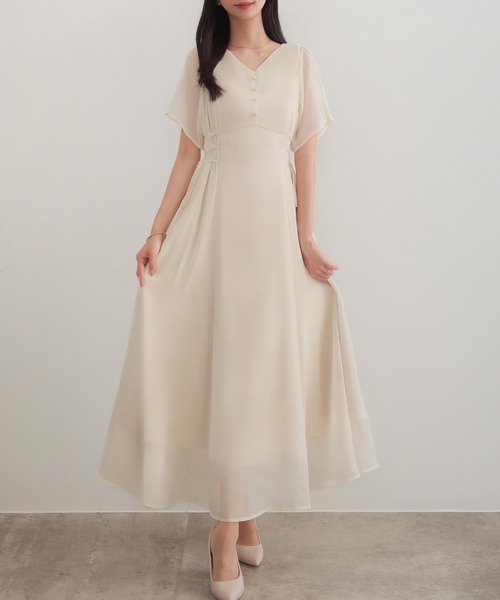 「CENEA」 半袖ワンピース SMALL ピンクベージュ レディース_画像2