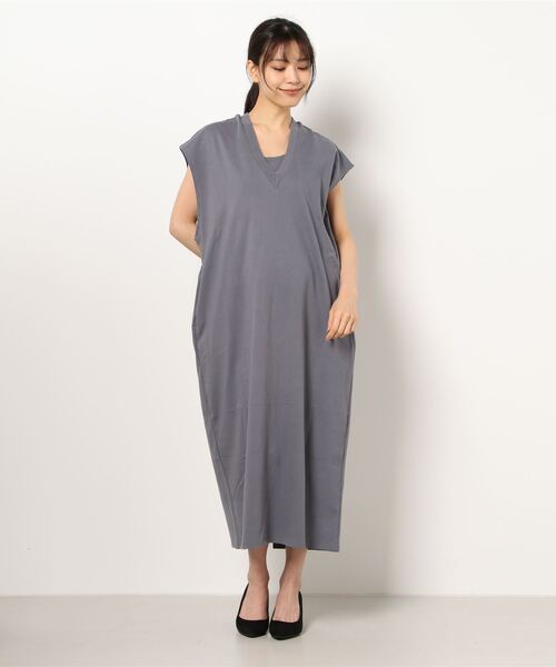 「TITE IN THE STORE」 「CHIGNON」半袖ワンピース 38 グレー レディース_画像2