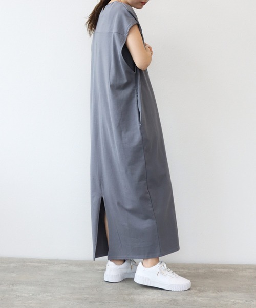 「TITE IN THE STORE」 「CHIGNON」半袖ワンピース 38 グレー レディース_画像4