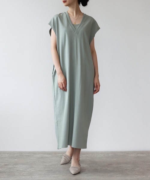 「TITE IN THE STORE」 「CHIGNON」半袖ワンピース 38 グレー レディース_画像6