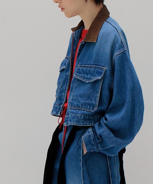 【新品未使用】Bluelea ブルレア デニムジャケット BLUE DRESSLAVE（ドレスレイブ） デニムジャケット gジャン lyocell denim