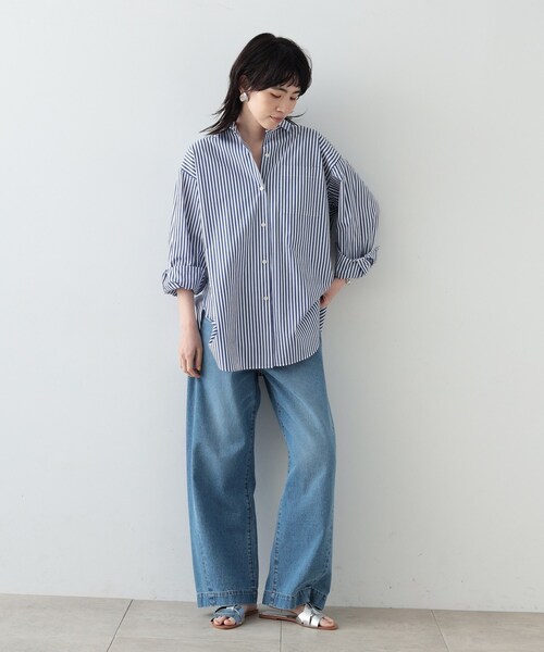 「GALLEST」 長袖シャツ 34 ライトブルー レディース_画像4