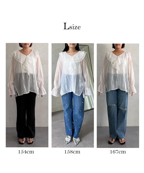 「prose verse」 長袖ブラウス LARGE イエロー レディース_画像3