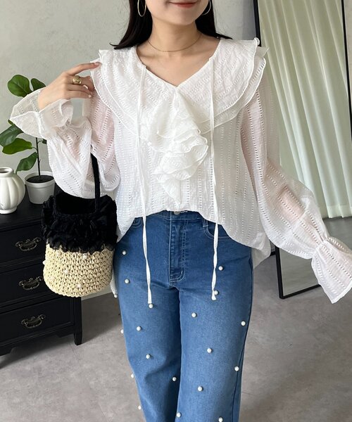 「prose verse」 長袖ブラウス LARGE イエロー レディース_画像6