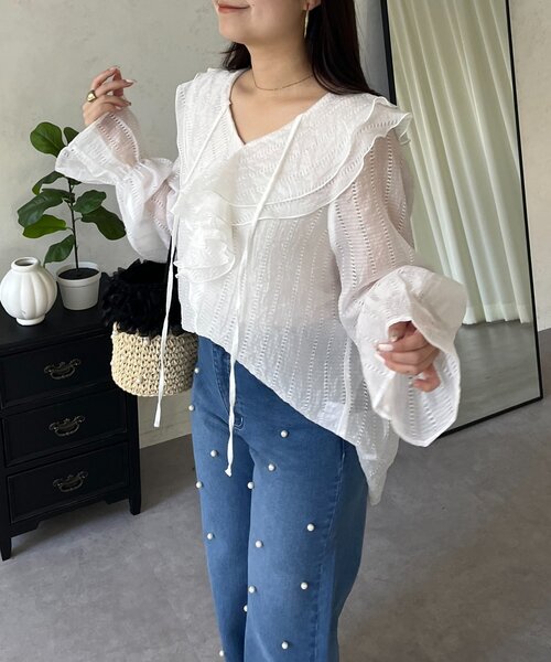 「prose verse」 長袖ブラウス LARGE イエロー レディース_画像8