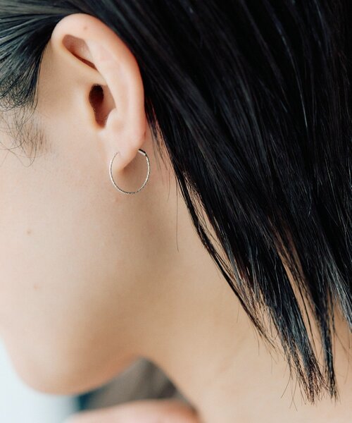 イアパピヨネ シルバー925 マザーオブパール フープピアス 白蝶貝 ear PAPILLONNER（イア パピヨネ） フープ ピアス エンドレスフープ
