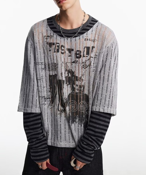 FreeZone tシャツ 「ユニセックス」グラフィックフェイクレイヤード