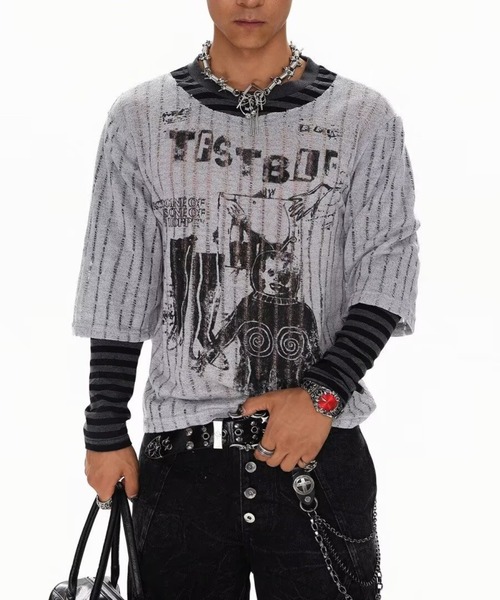 FreeZone tシャツ 「ユニセックス」グラフィックフェイクレイヤード