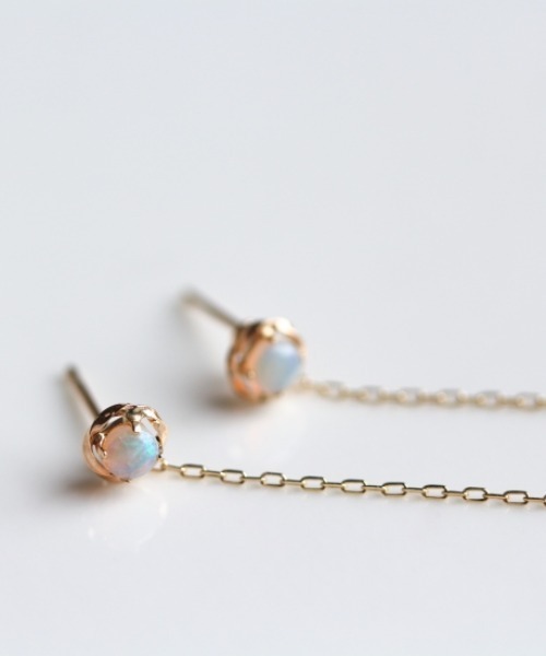 cui-cui（キュイキュイ） パール ピアス オパール チェーン ピアス