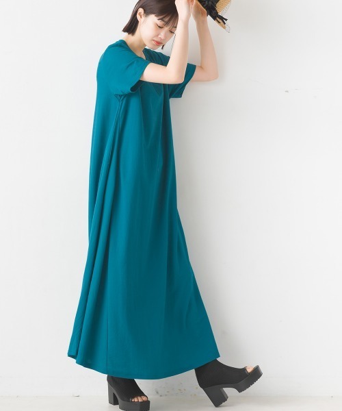 OMNES Another Edition ワンピース 接触冷感レーヨンナイロンライン