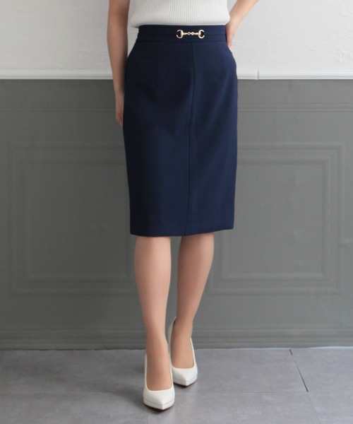 Julia Boutique スカート ミディアム丈ビット付きタイトスカート/22010  