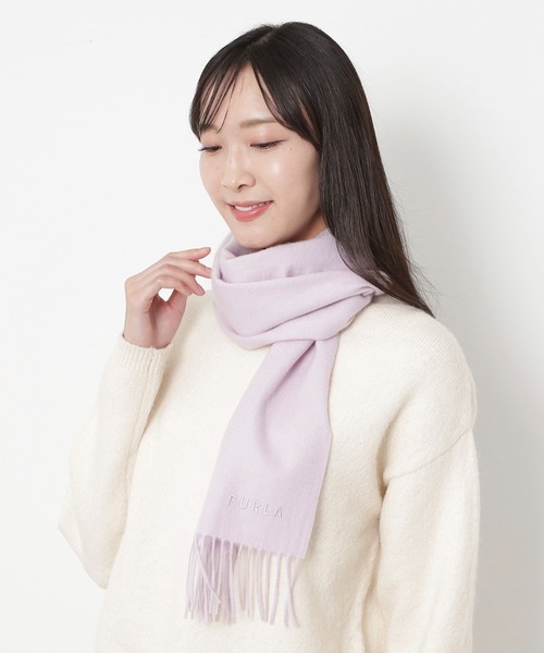 マフラー　ストール　カシミヤ100%　新品未使用品 FURLA マフラー ストール カシミヤ100％ 洗える 無地 30*180