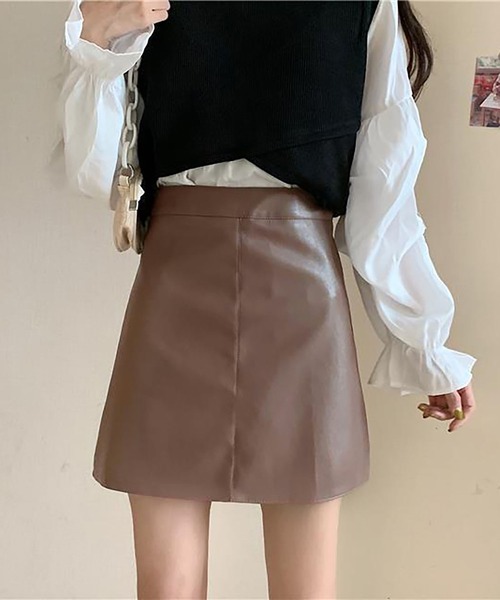 スカート PUハイウエストAラインミニスカート : ZOZOTOWN Yahoo