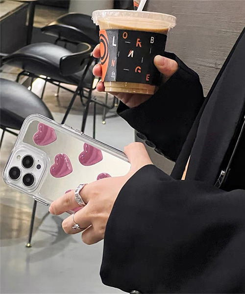 c.u.l スマホケース ハート ミラータイプ iPhoneカバー アイフォン