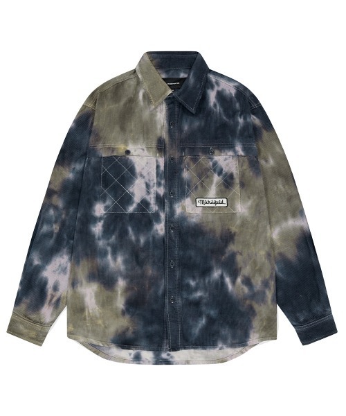 ブラウス シャツ 「mahagrid/マハグリッド」CORDUROY DYED SHIRT/コーディロイ タイダイデザイン シャツ レディース メンズ mahagrid/マハグリッド』CORDUROY DYED SHIRT/コーディロイ