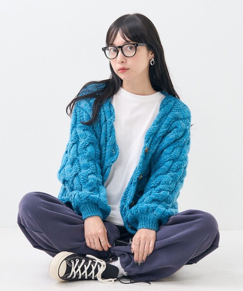 FREAK'S STORE カーディガン ミックス ケーブル レディース