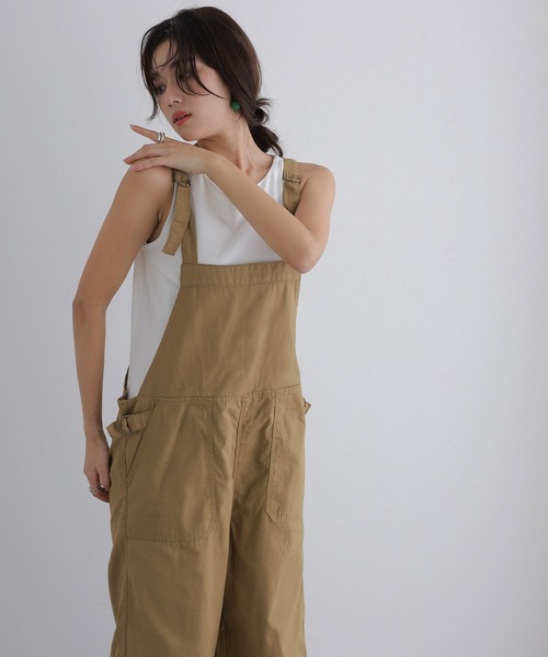 ElegChic サロペット オーバーオール ベイカーワイドサロペット