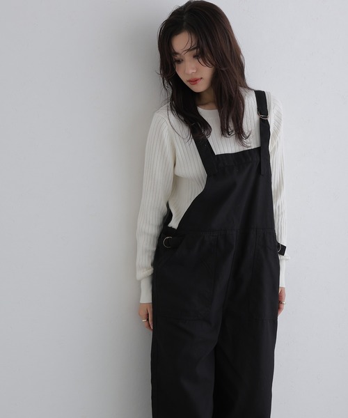 ElegChic サロペット オーバーオール ベイカーワイドサロペット