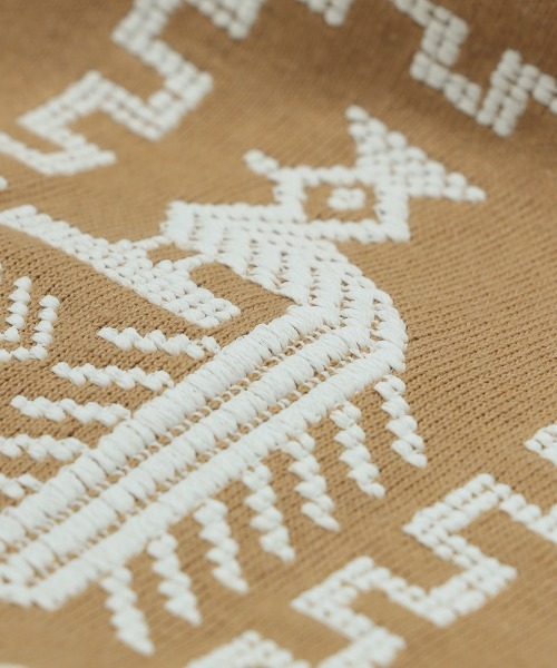 チチカカ（TITICACA） tシャツ カラーステッチ刺繍ロングTシャツ