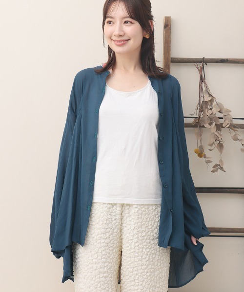 ブラウス シャツ タックチュニックブラウス「大きいサイズ」 レディース チチカカ ブラウス シャツ タックチュニックブラウス「大きい