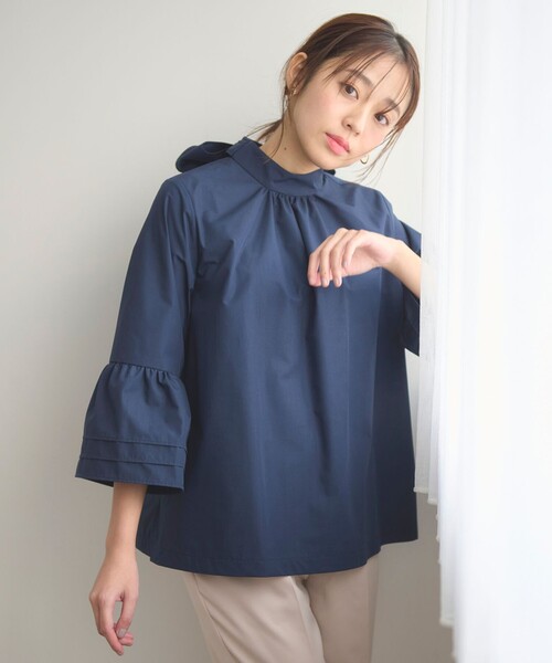 フィス　チュニックタグ付き　02 Feroux ブラウス シャツ 「洗える・2WAY」リボンタイチュニック